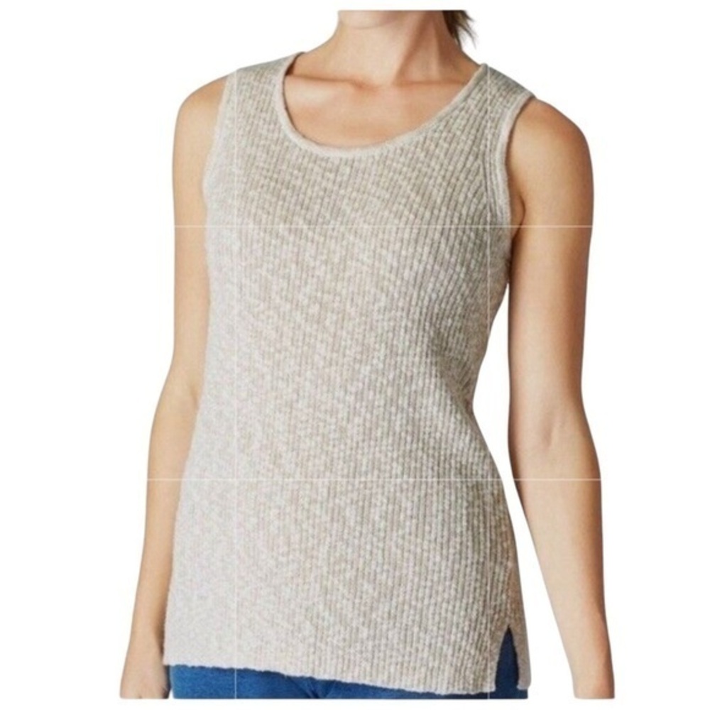 J. Jill Pure Jill Sleeveless Tank Sweater Oatmeal Cream Layering Tank Cami Large